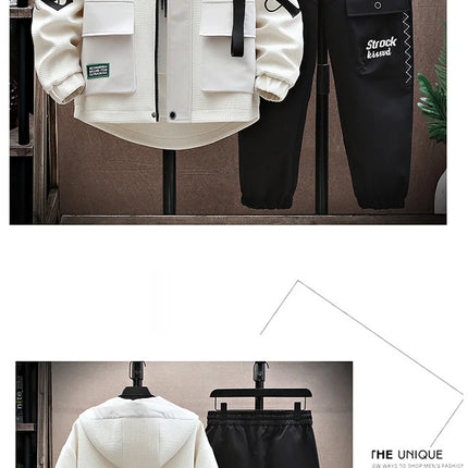 Autumn Men Tracksuit Casual Joggers Hooded Spring Sportswear Jackets Pants 2 Piece Sets Hip Hop Running Sports Suit