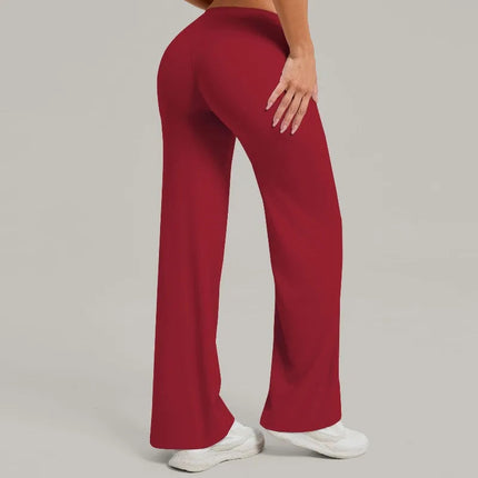 Women's Pilates Yoga Pants Sports Fitness Flared Peach Hip-lifting Leggings Outdoor Workout Training Running Casual Trousers PlatiNum