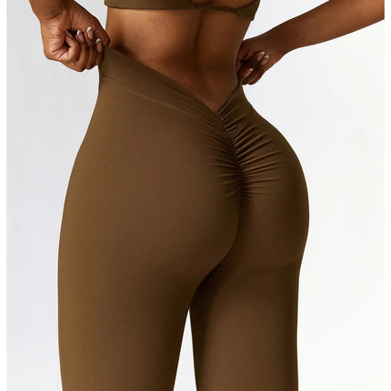 High Waist Flare Leggings Yoga Pants Women Wide Leg Pants Women Gym Workout Fitness Sports Flared Pants Latin Dance Trousers PlatiNum