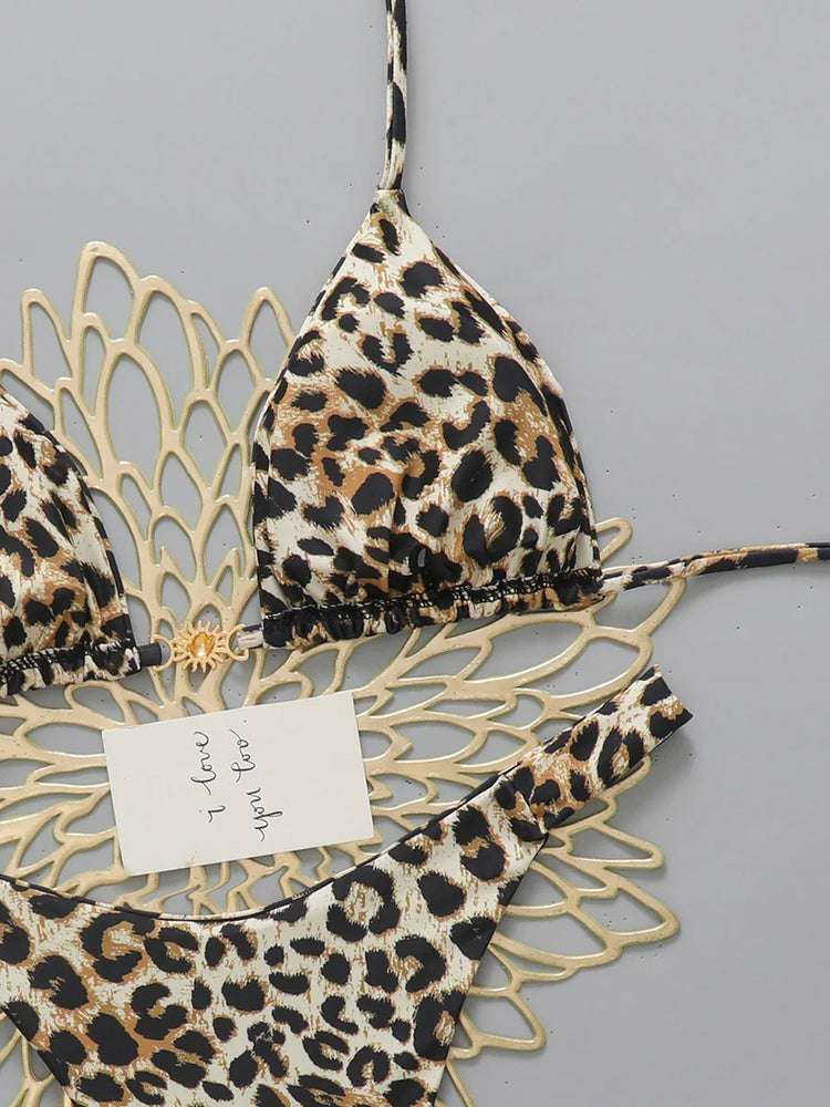 Micro Bikini 2026 Push Up Donna Costumi da Bagno Sexy Brasiliani Set Bikini Perizoma Leopardato Abbigliamento Mare Estivo