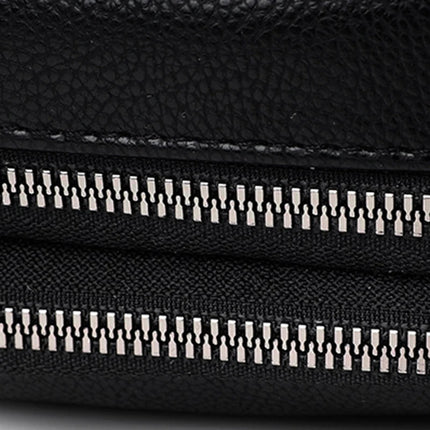 Solid Color Fashionable Rivet Zipper Women's Mobile Phone Bag Simple Soft Leather Shoulder Crossbody Small Square Bag Handbag PlatiNum