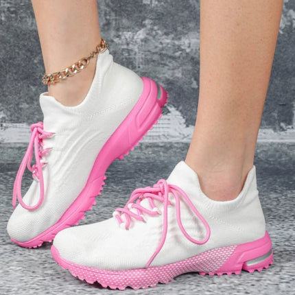 Breathable Socks Shoes Women Lightweight Knitted Casual Sneakers Non-slip Walking Footwear Outdoor Jogging Fitness Sports PlatiNum
