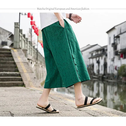 Pantaloni da samurai giapponesi Kimono da uomo Pantaloni casual in cotone retrò da uomo Pantaloni larghi casual Hip Hop Harajuku di alta qualità da uomo