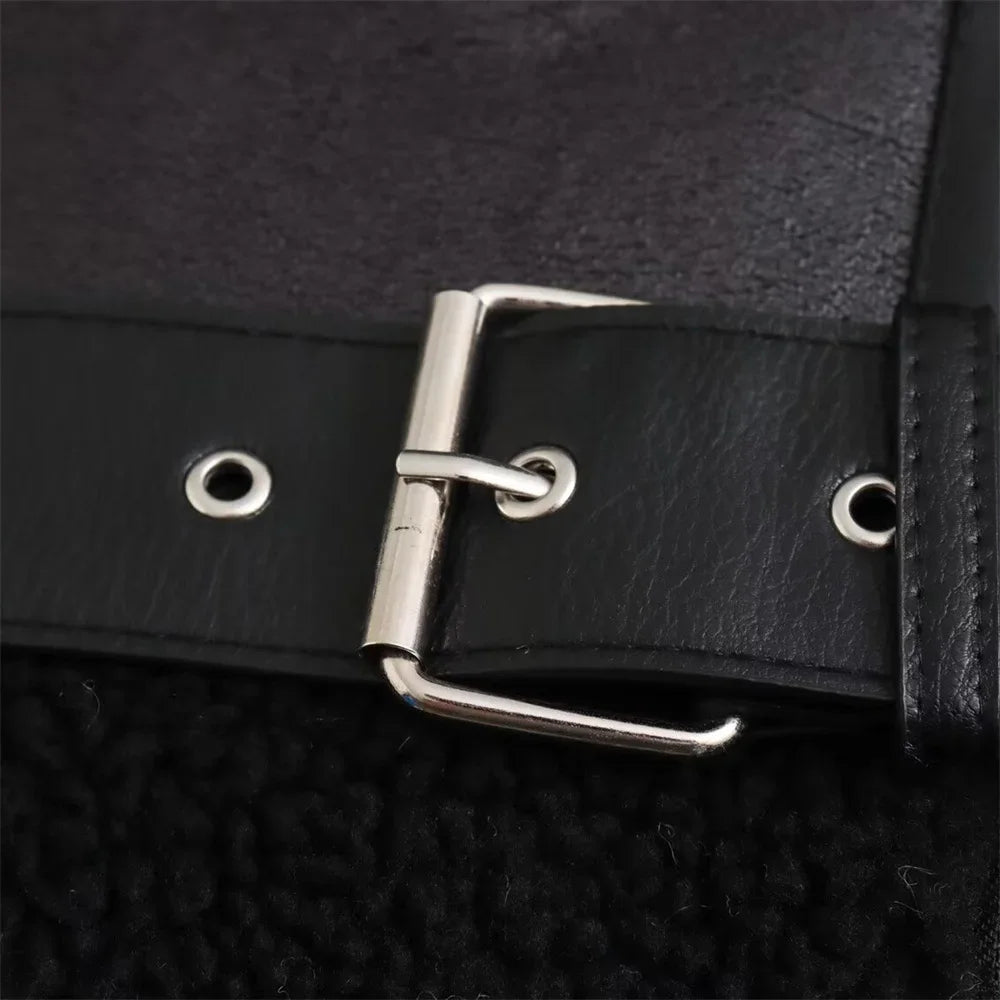 2025 Autumn New Women's European and American Style Loose Fashion with Belt Double sided Collar Jacket Coat