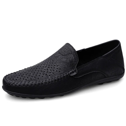 Scarpe da uomo Casual in pelle scavano mocassini da uomo traspiranti Slip on scarpe da guida mocassini da uomo italiani di lusso Plus Size 38-47
