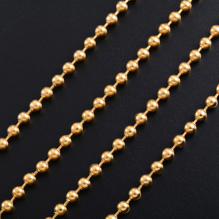 Accessori per gioielli con collana di perline rotonde con catena a sfera in acciaio inossidabile color oro da 1,2 mm-4.0 mm per pendente PlatiNum