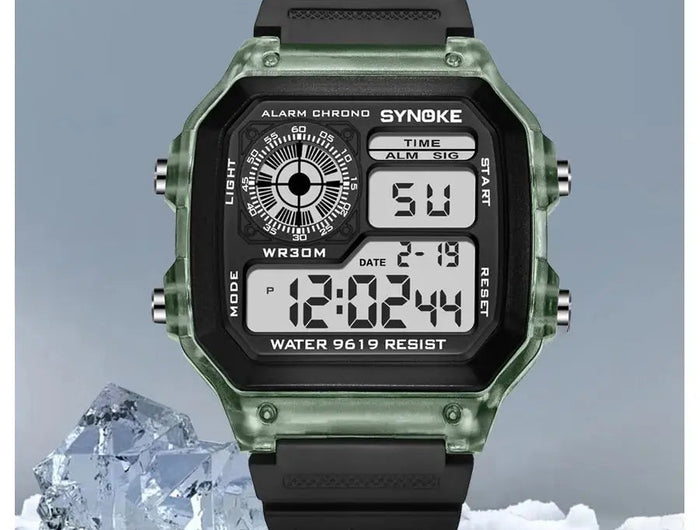 SYNOKE Digital Watches uomo sport luminoso multifunzione impermeabile orologio da polso da donna all'aperto e in esecuzione studente sette luci platinumshop