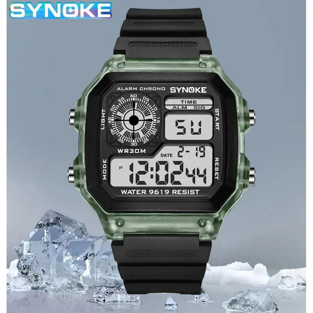 SYNOKE Digital Watches uomo sport luminoso multifunzione impermeabile orologio da polso da donna all'aperto e in esecuzione studente sette luci platinumshop