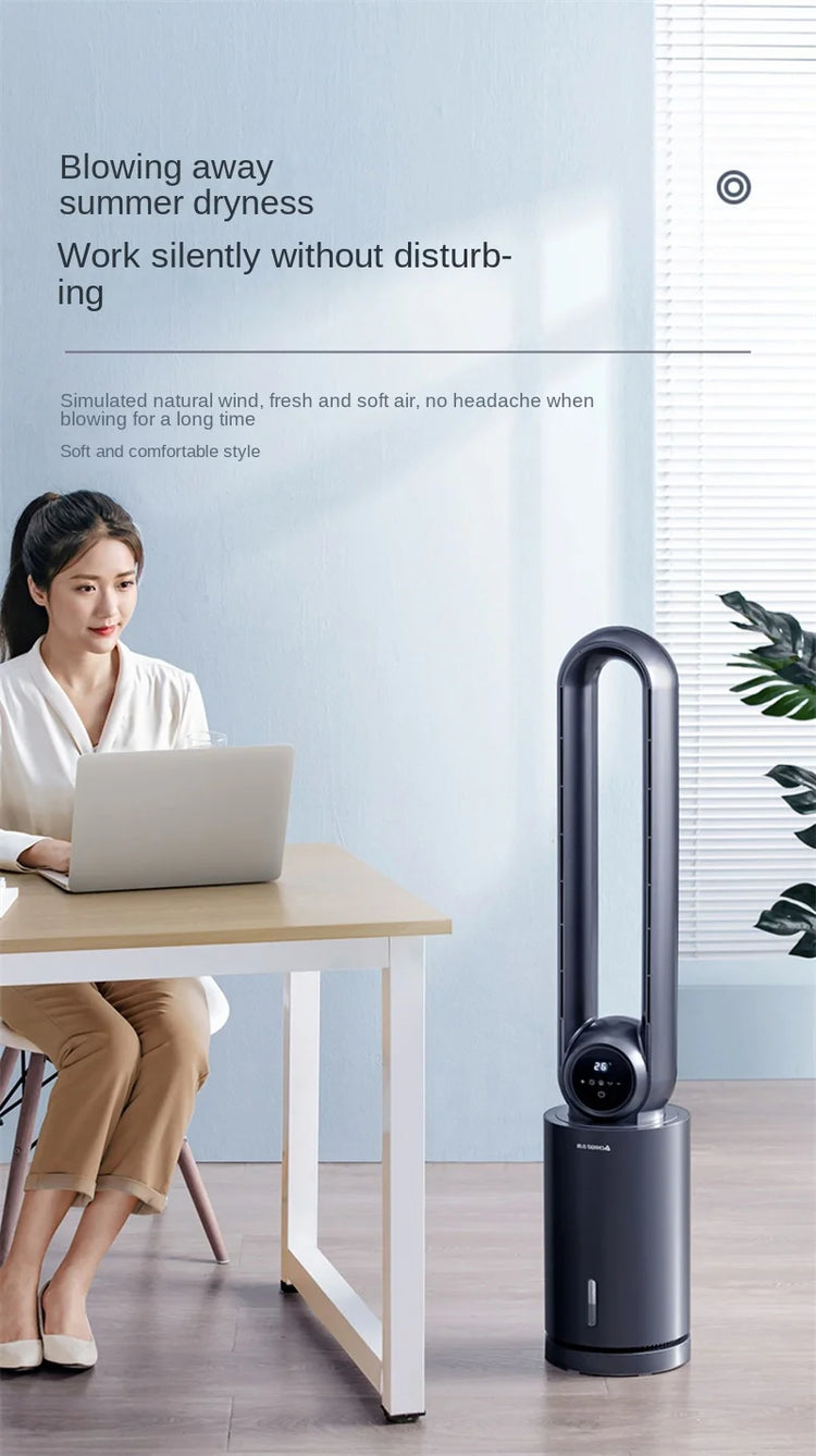 Ventilatore senza lama Ventilatore per aria condizionata Ventola di raffreddamento ad acqua Umidificazione e refrigerazione Ventilatore a torre d'acqua verticale Condizionatore d'aria