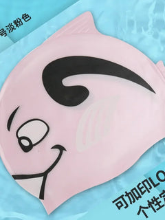 Cuffia da nuoto per bambini Cuffia da nuoto impermeabile per cartoni animati per ragazzi e ragazze Cuffia da nuoto universale in silicone morbido a forma di pesce