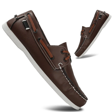 Scarpe mocassini da uomo alla moda con punta a grembiule, comode antiscivolo per passeggiate all'aperto, viaggi, primavera ed estate