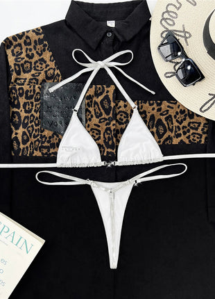 2025 PU Ecopelle Mini Micro Perizoma Bikini Donna Costumi da bagno Costume da bagno femminile Bikini a due pezzi Bagnante Costume da bagno Swim K5280 PlatiNum