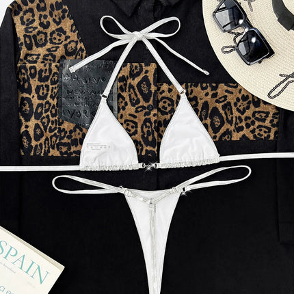 2025 PU Ecopelle Mini Micro Perizoma Bikini Donna Costumi da bagno Costume da bagno femminile Bikini a due pezzi Bagnante Costume da bagno Swim K5280 PlatiNum