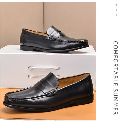 Mocassini da uomo di lusso in vera pelle slip on scarpe eleganti da lavoro casual nere scarpe da ufficio per feste di matrimonio da uomo