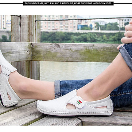 Nuovo 2023 estate scarpe in pelle traspirante uomo mocassini Casual Design di marca appartamenti da uomo fatti a mano mocassini in morbida pelle scarpe da barca