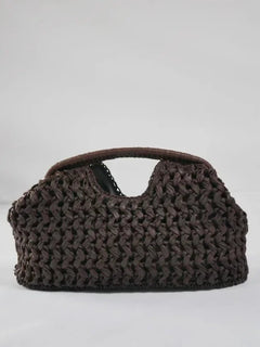 Fashion Straw Clip Shell Clutch Bag for Women Designer Paper Woven Handbags Casual vintage Handmade Summer Beach Bag 2025
