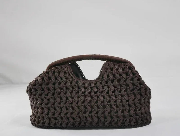Fashion Straw Clip Shell Clutch Bag for Women Designer Paper Woven Handbags Casual vintage Handmade Summer Beach Bag 2025 PlatiNum