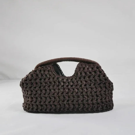 Fashion Straw Clip Shell Clutch Bag for Women Designer Paper Woven Handbags Casual vintage Handmade Summer Beach Bag 2025 PlatiNum