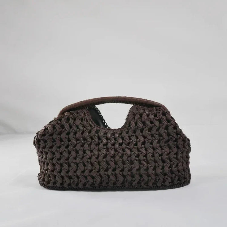 Fashion Straw Clip Shell Clutch Bag for Women Designer Paper Woven Handbags Casual vintage Handmade Summer Beach Bag 2025 PlatiNum