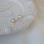 Gioielli in oro 14k di lusso Orecchini in oro reale Zircone Perla Twist Orecchini a bottone di lusso per le donne Brincos Pendientes Bijoux platinumshop