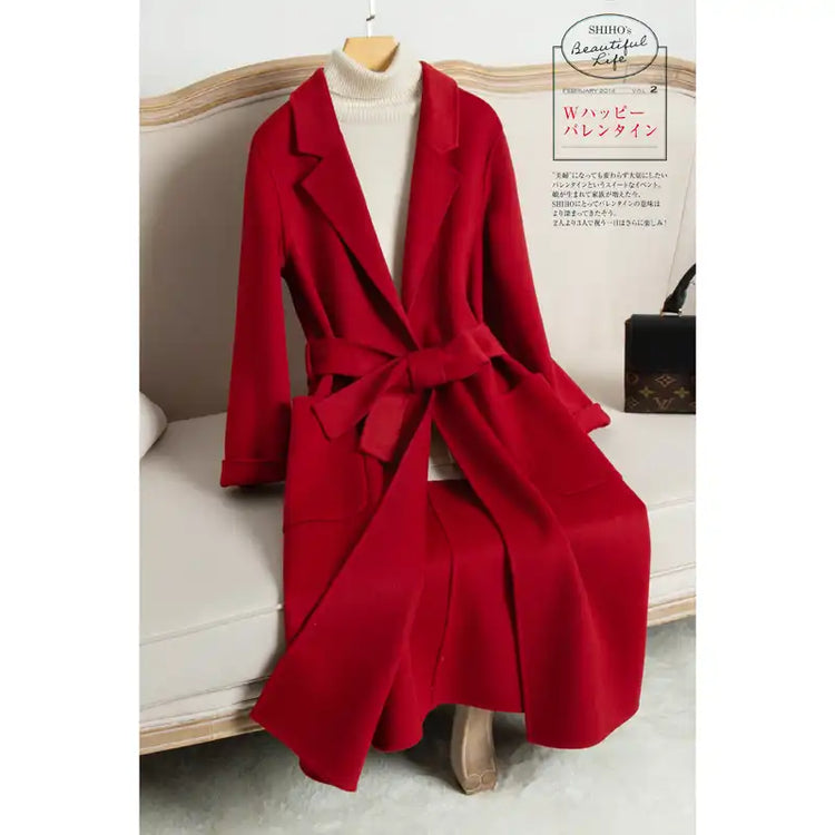 New Arrival Fashion Autumn and Winter Double-sided Cashmere Coat Slim Fit and Slimming, Wool Woolen Coat Trend Size S M L XL 2XL