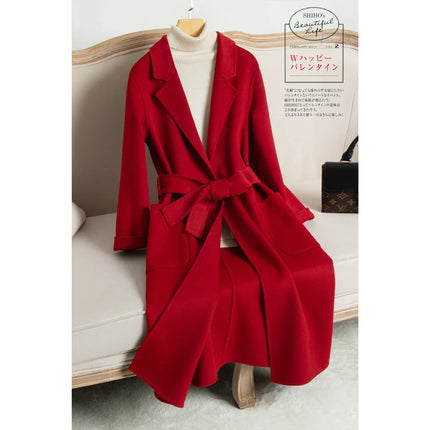 New Arrival Fashion Autumn and Winter Double-sided Cashmere Coat Slim Fit and Slimming, Wool Woolen Coat Trend Size S M L XL 2XL