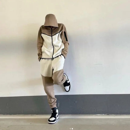 2025 Tracksuits Sports Suit Men's Hoodie Fashion Casual Sports Zipper Jacket Jacket Trousers Suitpant Sets Men New in Men's Sets PlatiNum