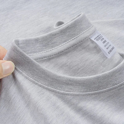 600G Heavy Cotton Short-sleeved T-shirt Men's and Women's Summer Loose Casual Trend Versatile Round Neck Half-sleeved Clothes PlatiNum