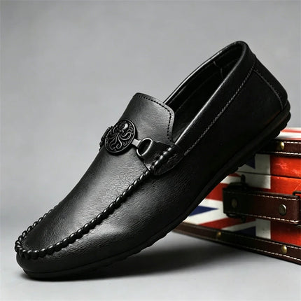 Mocassini da uomo in stile britannico, scarpe da ufficio casual da uomo, comode scarpe basse slip-on, scarpe da guida traspiranti e antiscivolo da uomo