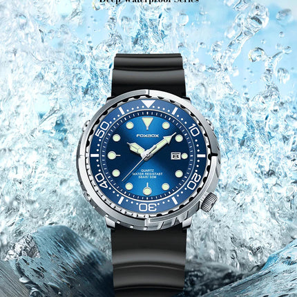 FOXBOX Top Brand Fashion Diver Watch Men 50ATM Waterproof Date Clock orologi sportivi orologio da polso al quarzo da uomo Relogio Masculino platinumshop
