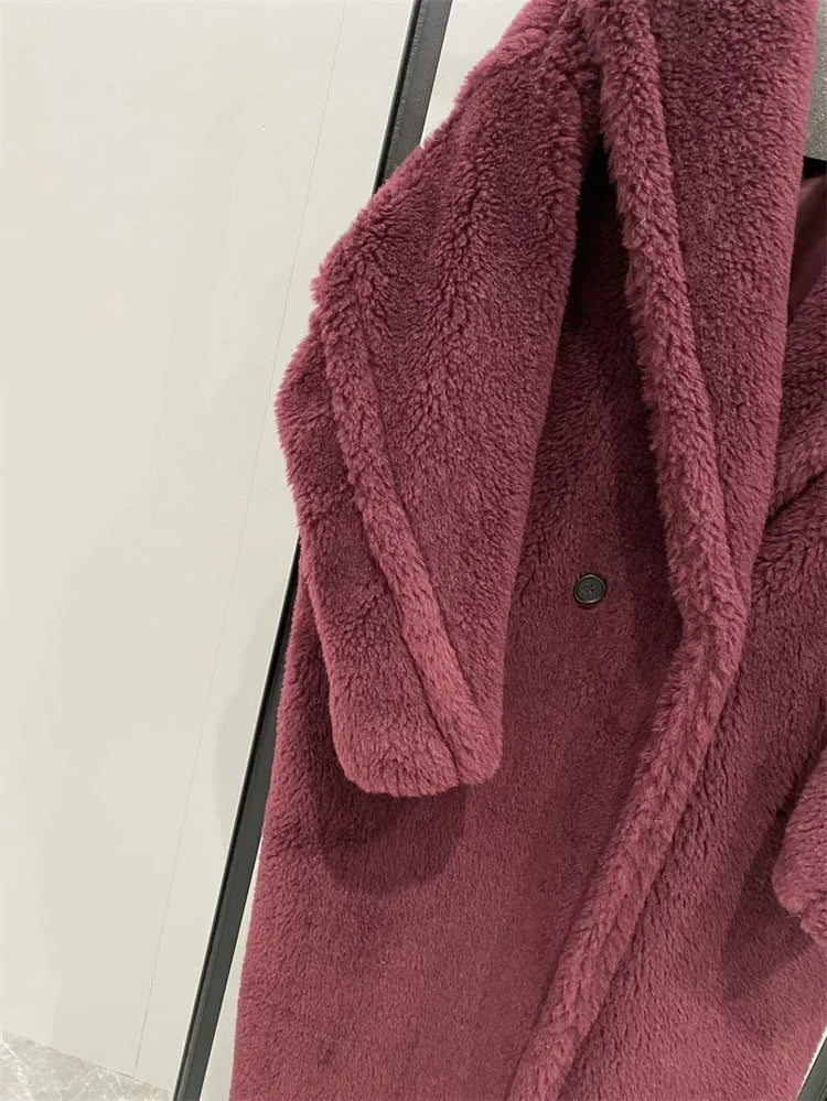 Max Teddy Coat 62% Alpaca 26% Wool 12% Silk Coat Winter Thicken Women's Coat