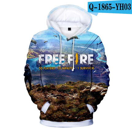 Cartoon Novelty Cute New Game FREE FIRE 3D print Hoodies Sweatshirts Men/Women Sweatshirt Fashion Casual Long Sleeve Pullovers