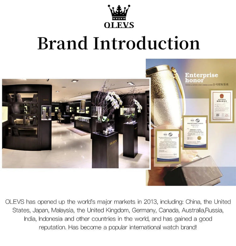 OLEVS Orologi da uomo Orologio di lusso delle migliori marche da uomo Cronografo originale impermeabile in acciaio inossidabile Fasi lunari Data Quadrante Rota platinumshop