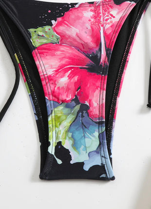 Costume da bagno 3 pezzi con stampa floreale grande con gonna lunga in rete Costume da bagno bikini micro perizoma da donna 2025 Costume da bagno estivo da spiaggia Biquini PlatiNum