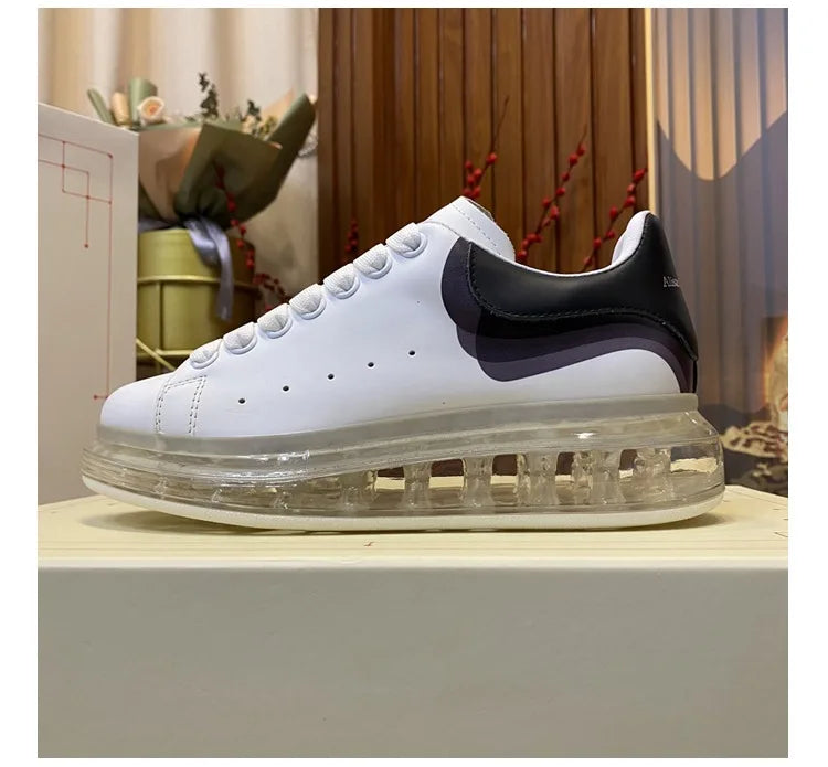 Handmade Men Casual Shoes Genuine Leather Oversize Platform Sneakers Air Cushion Trainers Man Flat Loafers Daily Office Footwear