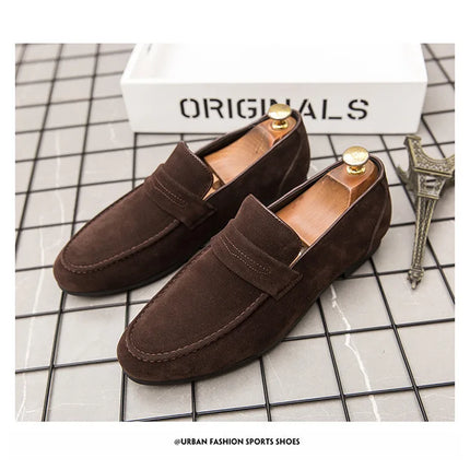 Nuovi uomini in pelle scamosciata scarpe casual comfort traspirante slip-on scarpe da guida da uomo moda maschile scarpe pigre mocassini di marca di lusso mocassini