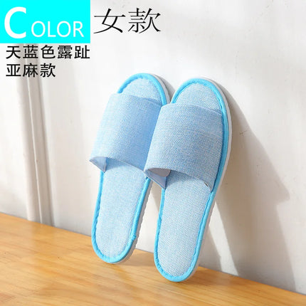 5 pairs/lot men women disposable hotel slippers guest cotton slides home travel SPA slipper hospitality cheap indoor slip-on