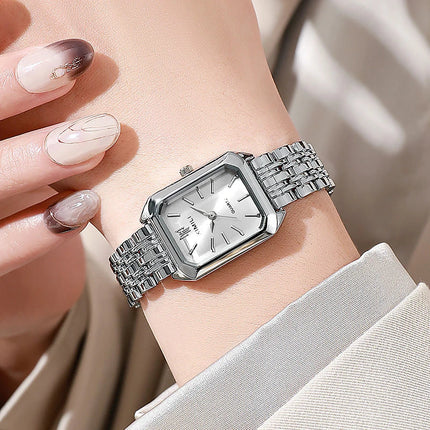 2025 Orologio da polso con cinturino in acciaio inossidabile di marca calda Orologio da polso al quarzo regalo di lusso da donna Orologio da polso al quarzo quadrato semplice moda studente platinumshop