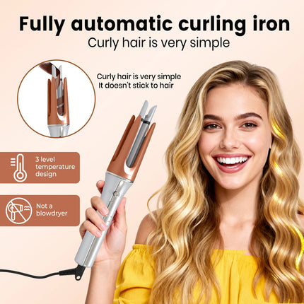Auto Rotating Hair Curler 3 grades 33mm Silver Automatic Curling Iron  Female Hair Styling Tool Big Wave beauty salon Tool