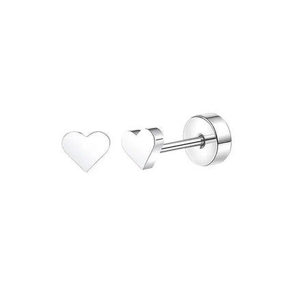 2 pz/set In Acciaio Inox Cuore Luna Earbone Della Vite Della Vite Della Sfera Orecchini con perno per Le Donne di Modo Dell'orecchio Trago Cartilagine Body Piercing platinumshop