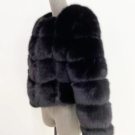 ZADORIN Faux Fur Coats Cropped Fur Top Woman Clothes Winter Luxury Faux Fur Coat Woman Fluffy White Faux Fur Jacket Woman Tops