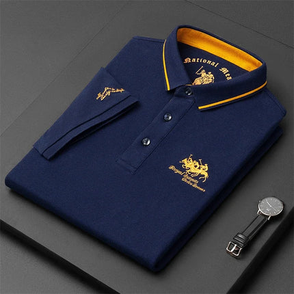 Men's Embroidered Short Sleeve Polo Shirt Casual Fashion Comfortable Summer Top