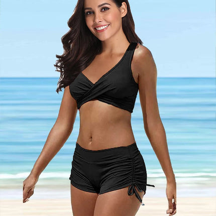 Camo tinta unita stampa bellissime signore gilet sexy set di tendenza seno rivelatore bikini per le vacanze estive S-5XL platinumshop