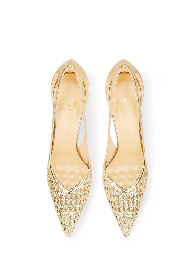 Premium Sense 2025 golden leather New pointed stiletto high heels for women
