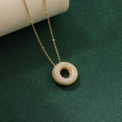 Nuove collane di lusso in acciaio inossidabile con 26 lettere inglesi in cristallo di zircone per le donne Commercio all'ingrosso di gioielli con catena girocollo femminile alla moda