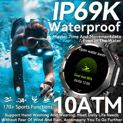 T-Rex 3 Grado Ultra Militare GPS Astuto Della Vigilanza 10ATM Bussola Impermeabile Altimetro Barometrico AMOLED Uomini HD Chiamata Sport Smartwatch platinumshop