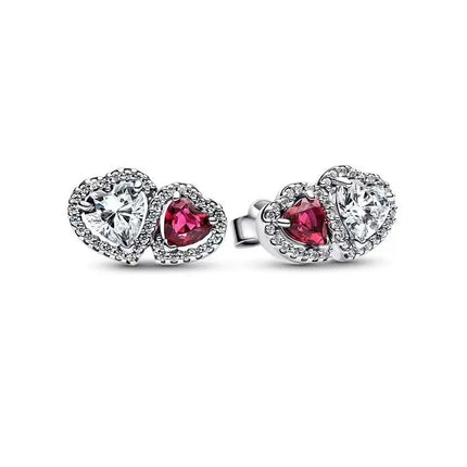 Orecchini in Argento Puro 925 con Zirconi a Forma di Cuore, Stella, Luna e Cerchio, Gioielli per Donne, Regalo per Compleanno, Festa della Mamma, Accessori platinumshop