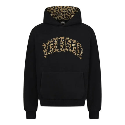 High street fashion leopard print letter embroidered men sportswear suit Y2K American casual retro hoodie trend loose clothing PlatiNum