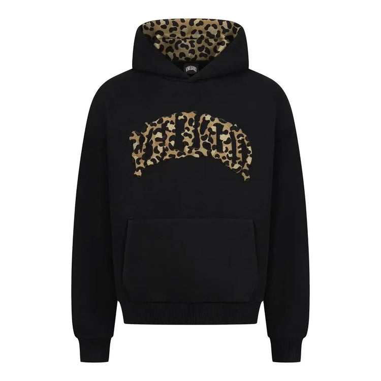 High street fashion leopard print letter embroidered men sportswear suit Y2K American casual retro hoodie trend loose clothing PlatiNum