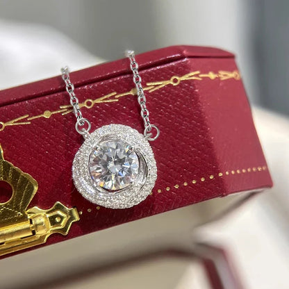 Huitan squisita collana da sposa da sposa con collana con ciondolo design nodo dichiarazione zircone cubico AA gioielli da donna color argento